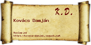 Kovács Damján névjegykártya